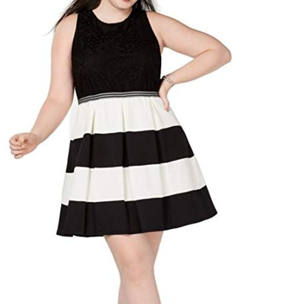 Speechless Trendy Plus Size Striped Fit & Flare Dress